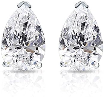 14k WG 1.87 CT Lab Diamonds pear cut Studs Earrings