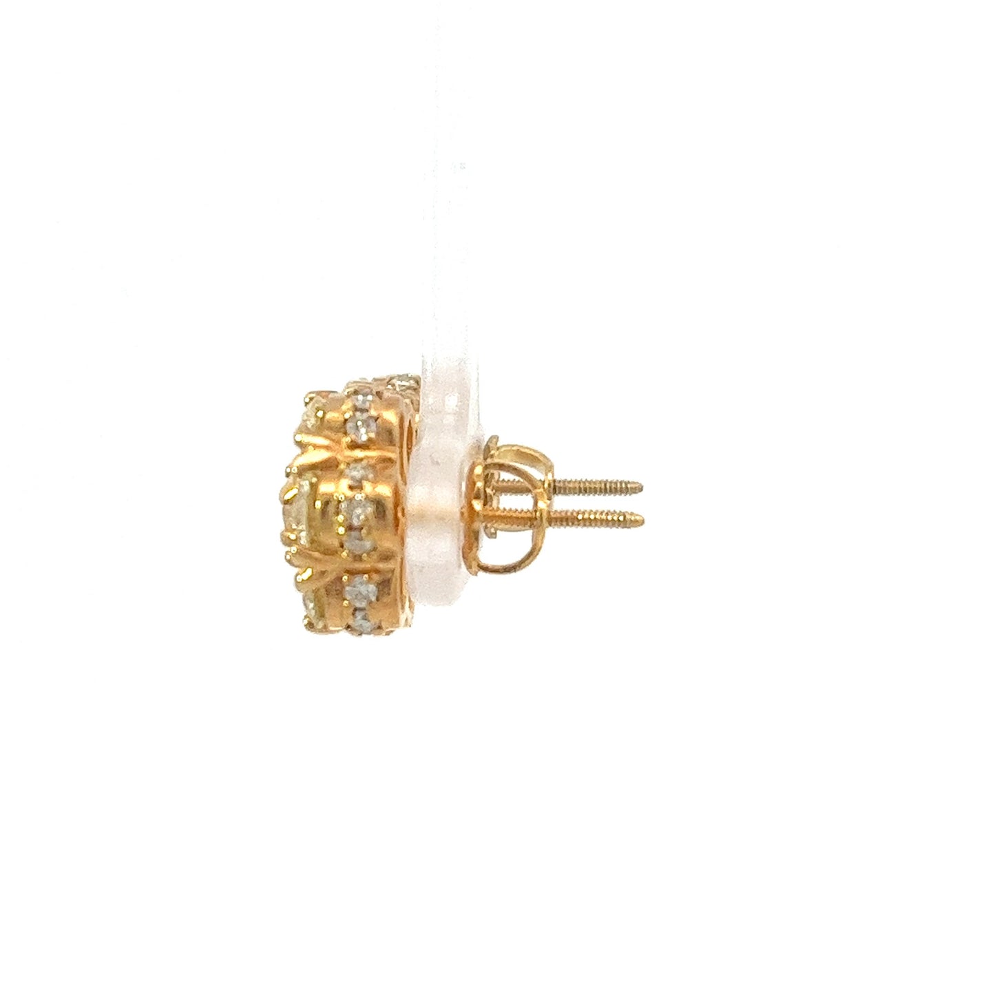 10kt Yellow Gold Super Flower Diamond Earring 4.26ctw