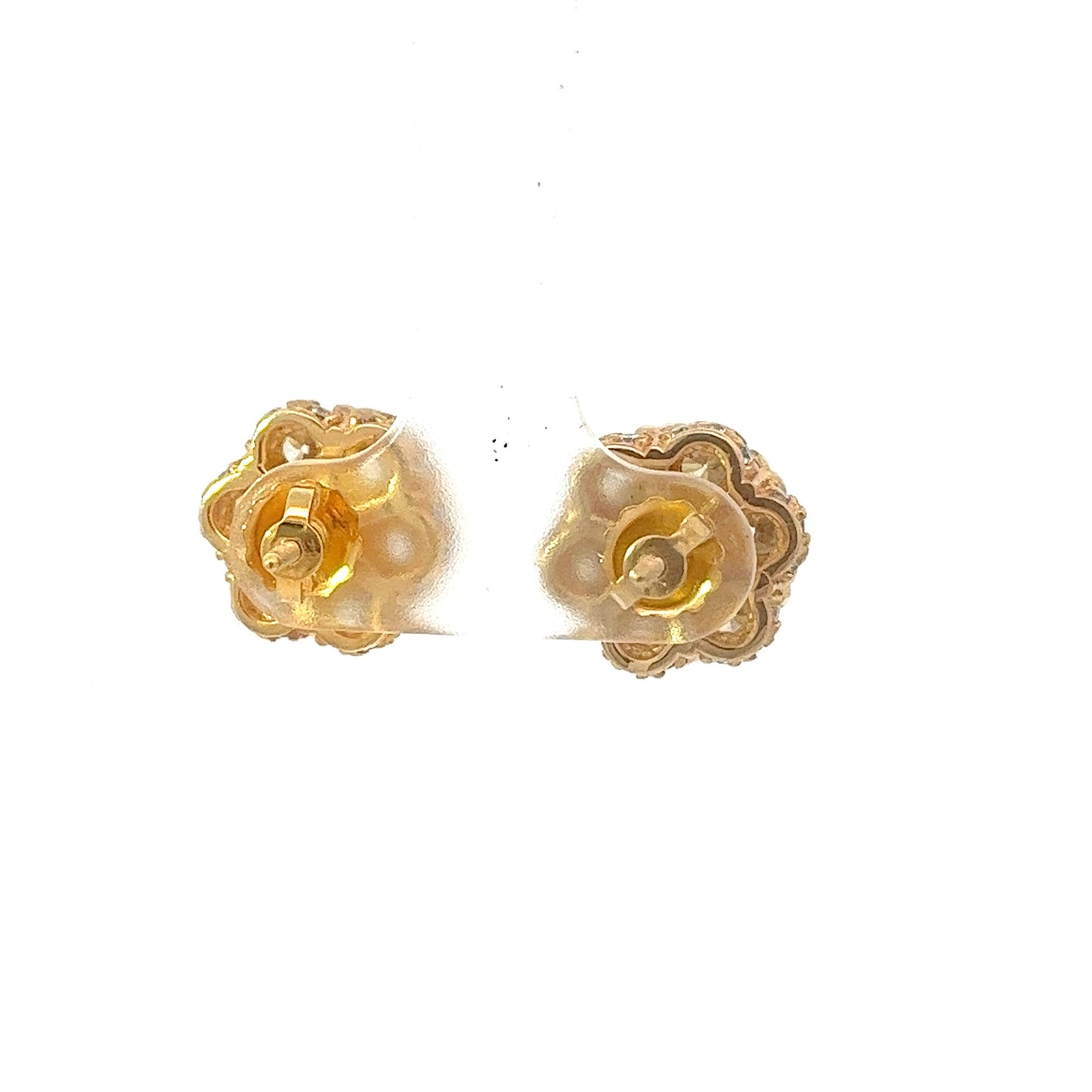 10kt Yellow Gold Super Flower Diamond Earring 4.26ctw