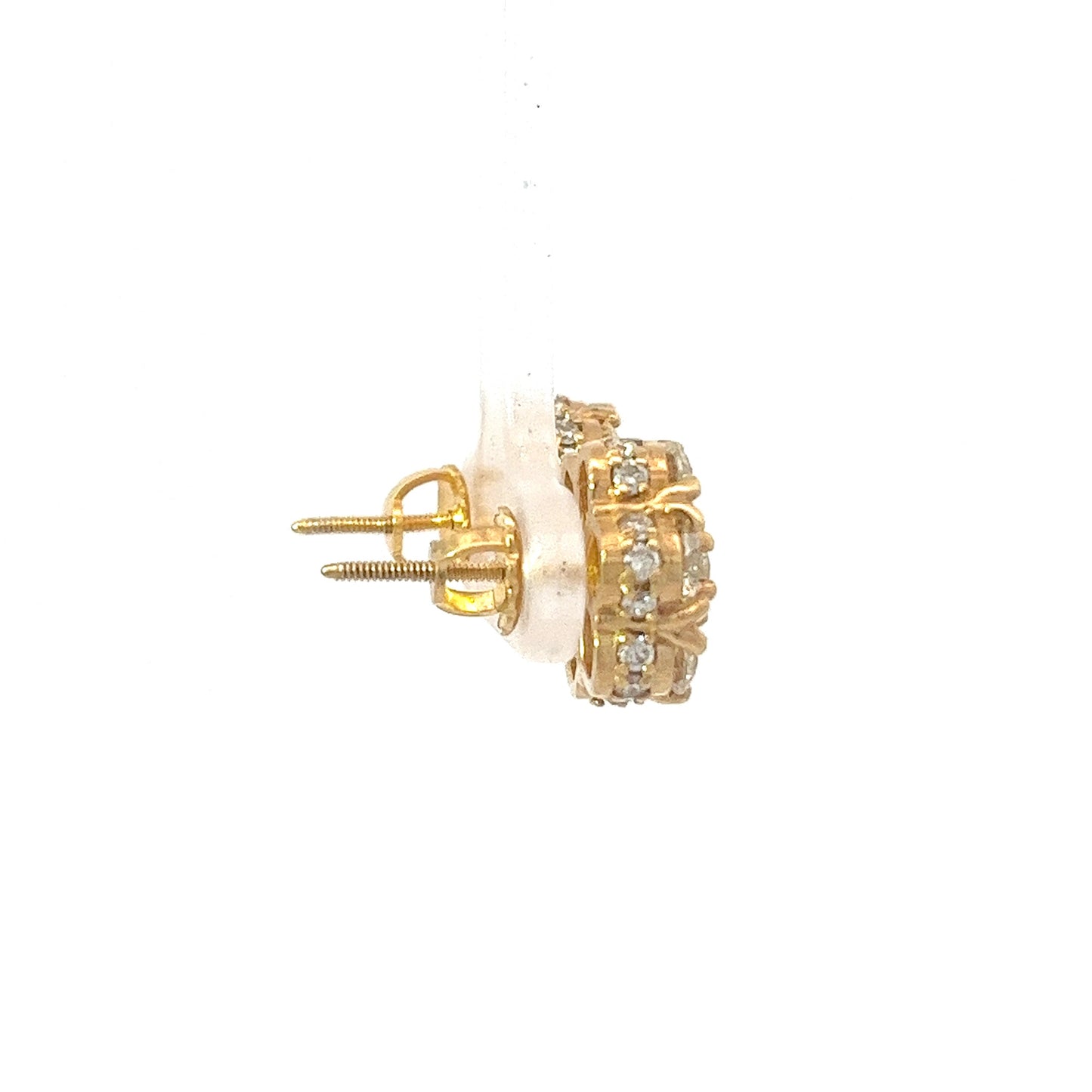 10kt Yellow Gold Super Flower Diamond Earring 4.26ctw