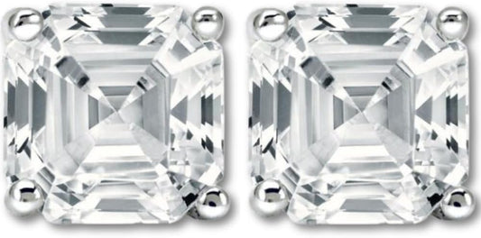 14 k WG 1.44 CT  Lab Diamonds Asscher Cut Studs Earrings