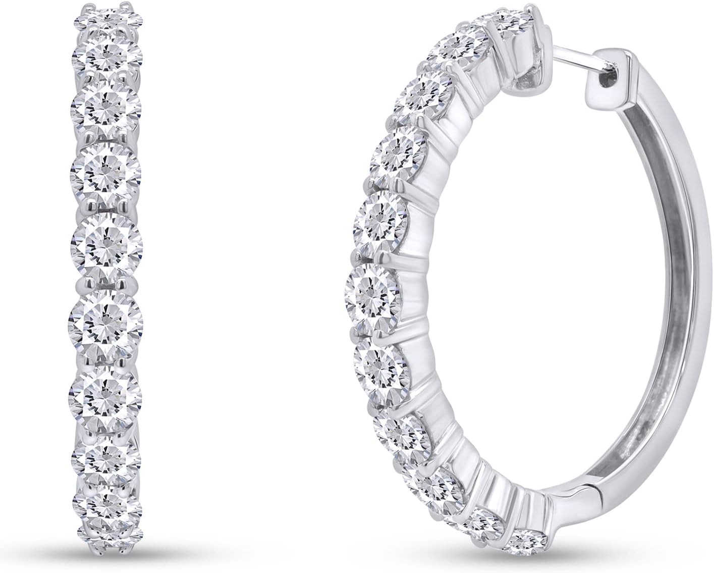 14 k 0.80 CT Lab Diamonds Hoops Earrings