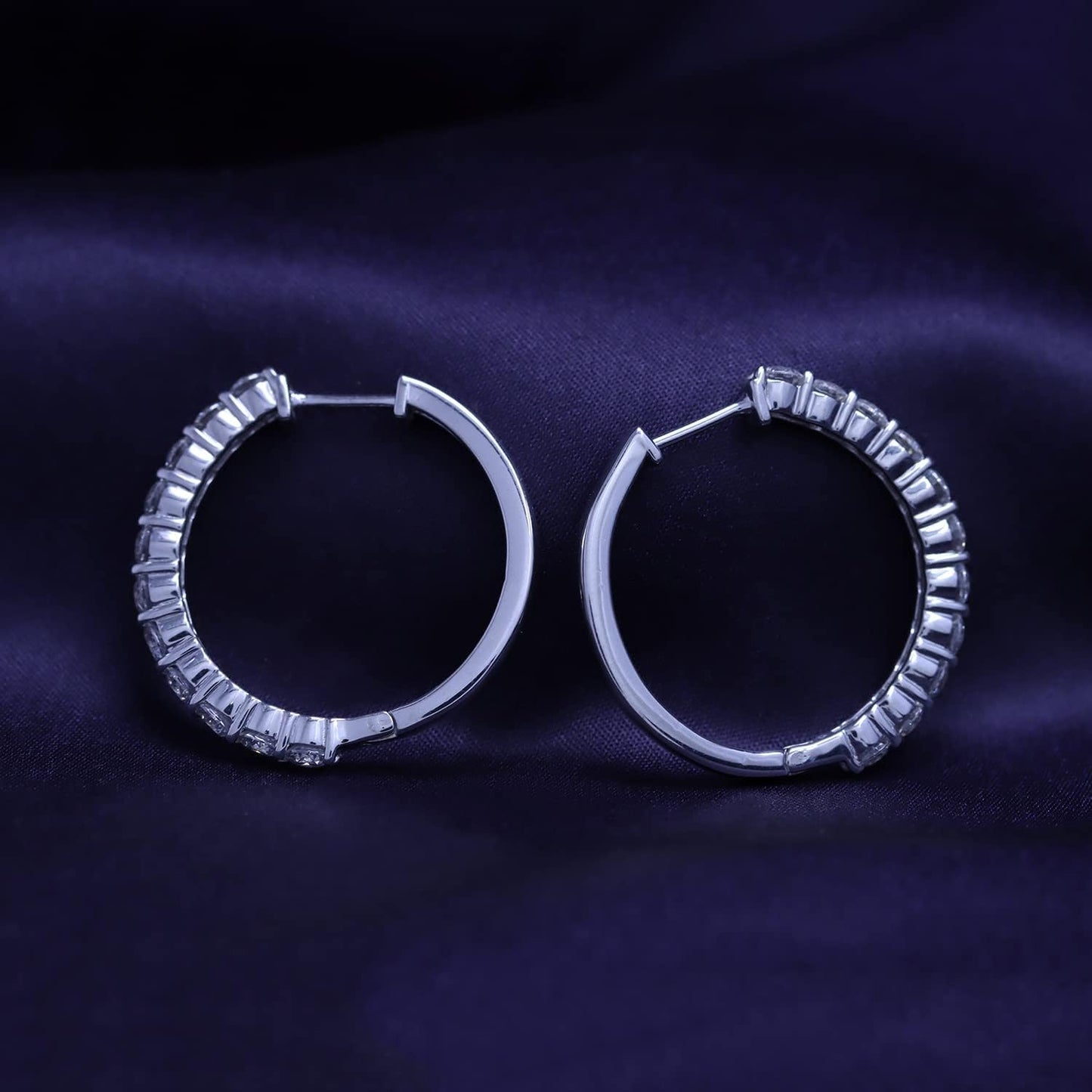 14 k 0.80 CT Lab Diamonds Hoops Earrings