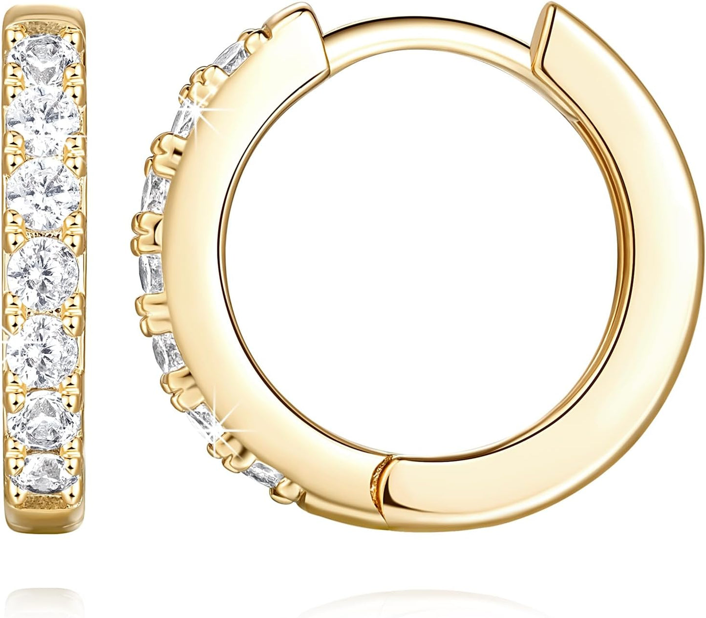 14 K Y/G 0.80 CT Lab Diamonds Hoops Earrings