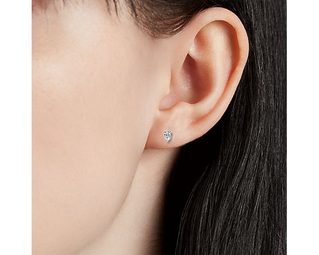 14k WG 1.87 CT Lab Diamonds pear cut Studs Earrings