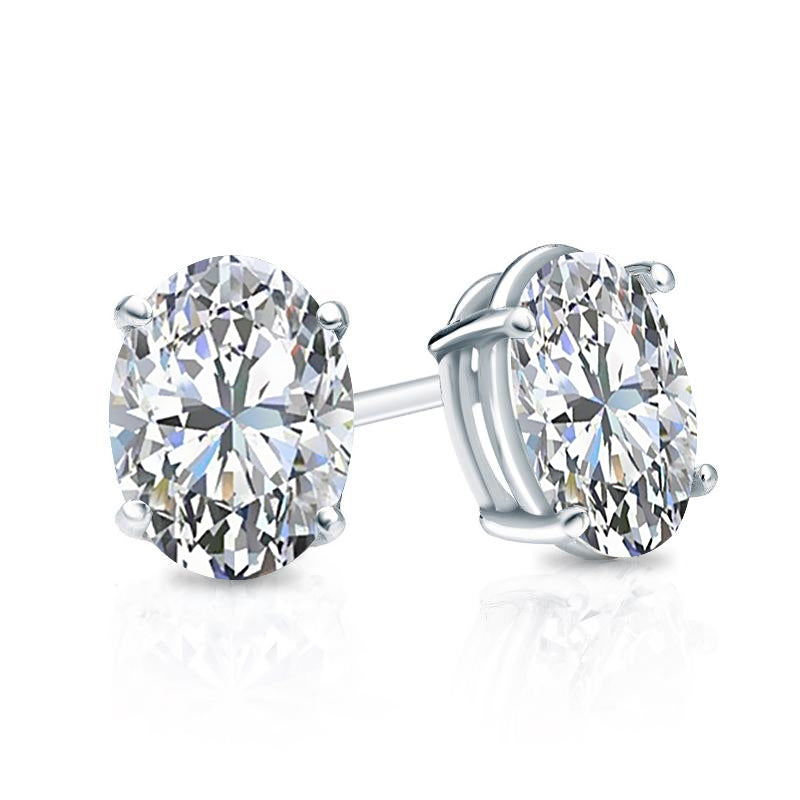 14 k 1.19 CT Lab Diamonds Oval cut Studs